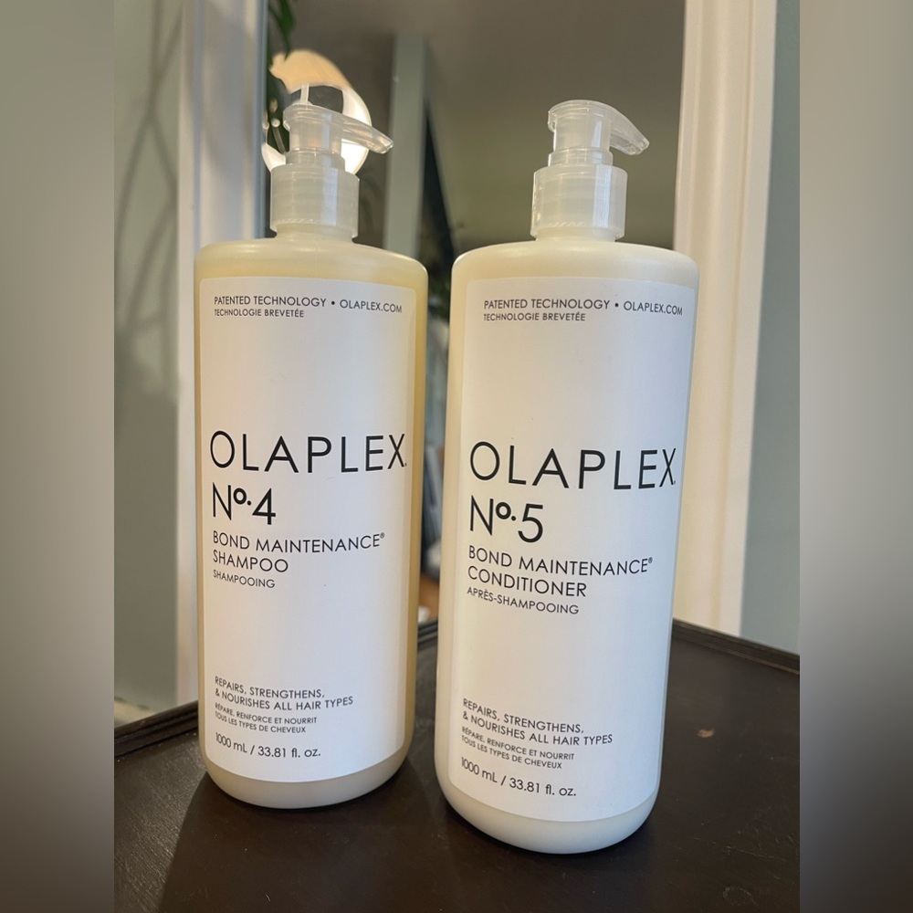 NWT! Large 33.8oz OLAPLEX No. 4 Bond Shampoo AND No. 5 Conditioner 🧴 with Pump